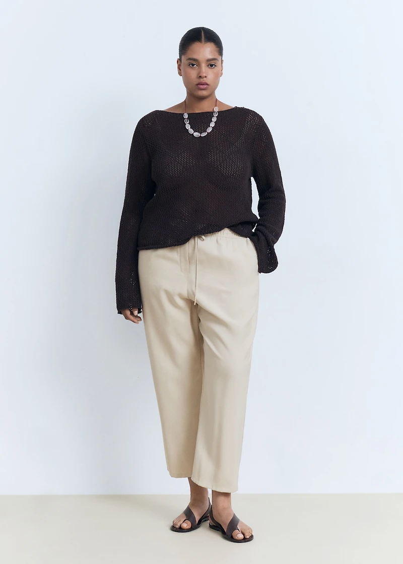 Drawstring flowy pants