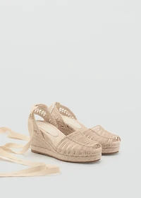 Jute wedges with straps