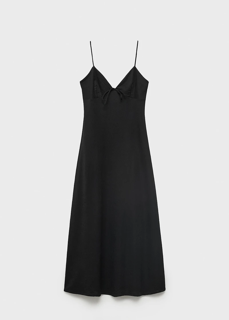 Long dress with bow neckline