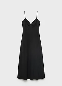 Long dress with bow neckline