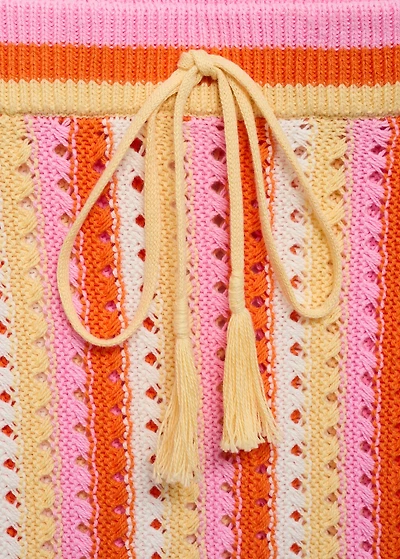 Two-tone striped crochet skirt