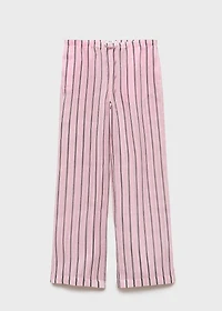 Striped ramie pants
