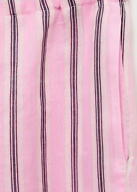 Striped ramie pants