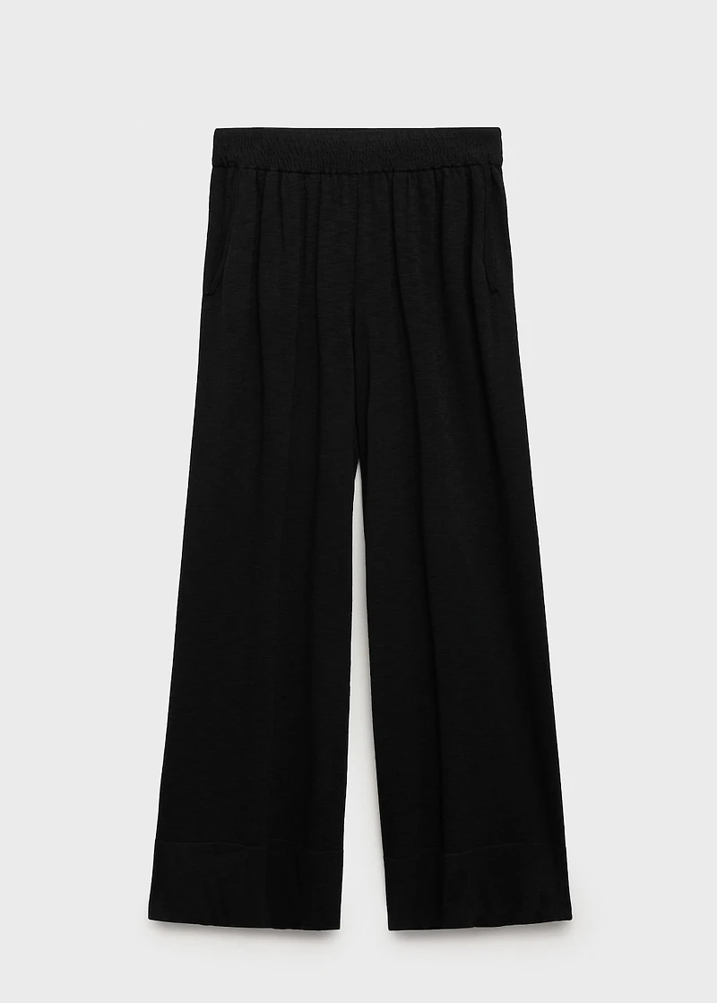 Fine-knit straight-fit pants