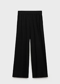 Fine-knit straight-fit pants