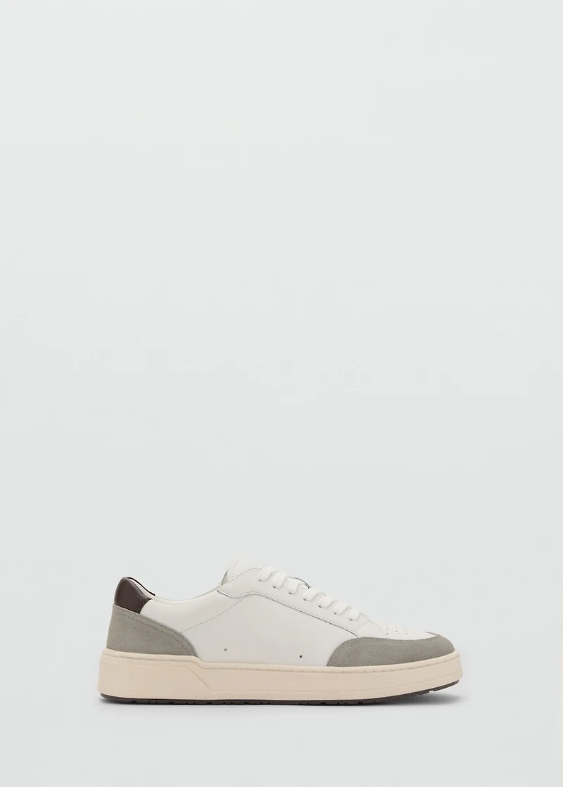 Combined leather trainers