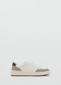 Combined leather trainers