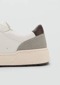 Combined leather trainers