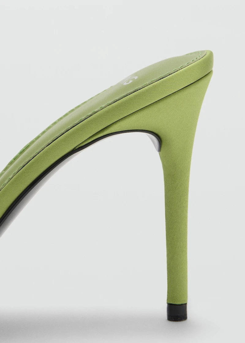 Satin-effect heeled sandals
