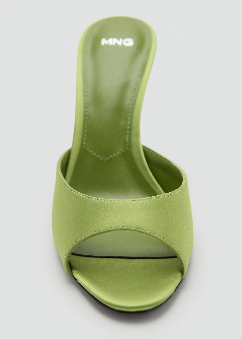 Satin-effect heeled sandals