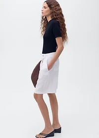 Short-sleeved fine-knit sweater