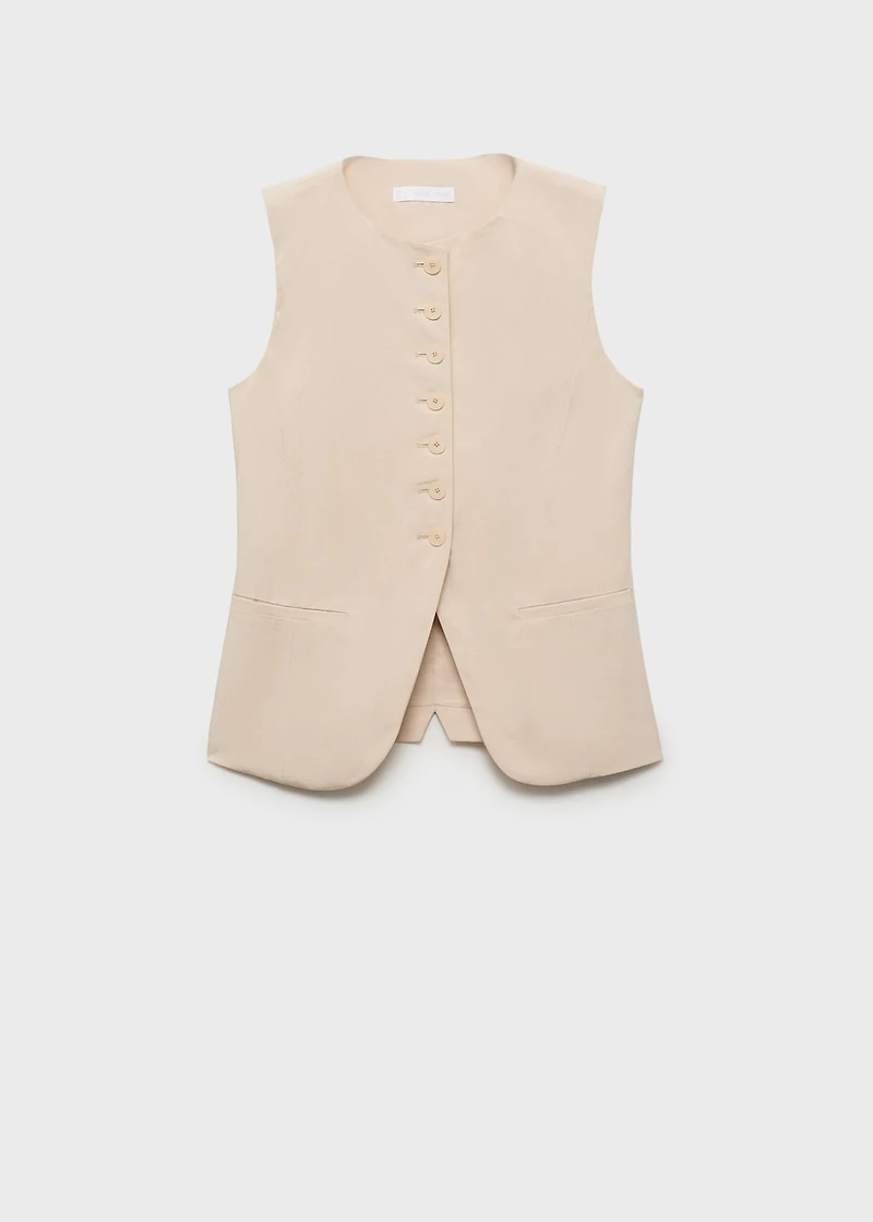 Suit vest with buttons