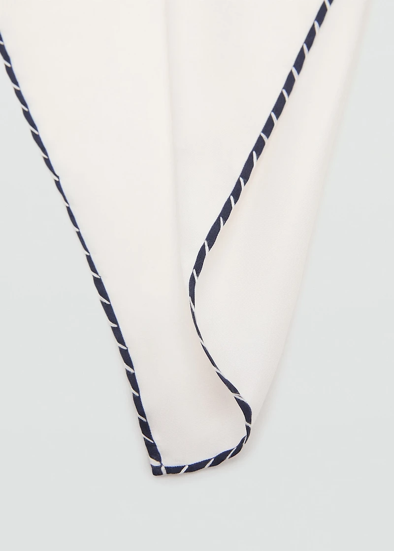 100% silk embroidered pocket handkerchief