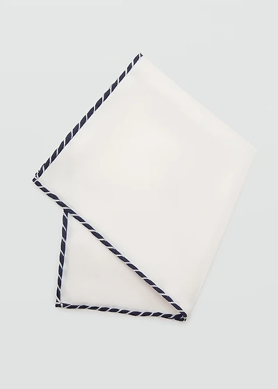 100% silk embroidered pocket handkerchief