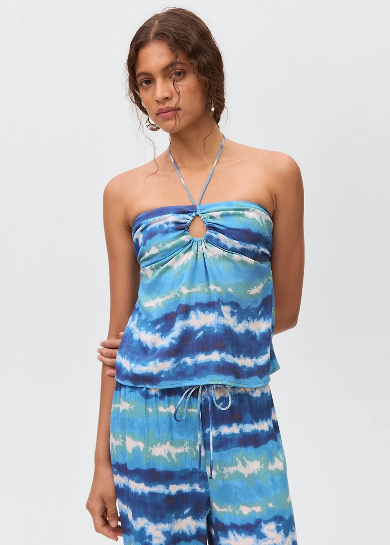 Top with tie-dye print