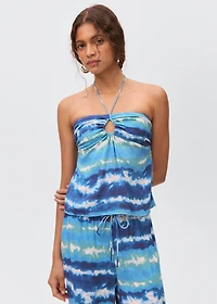 Top with tie-dye print