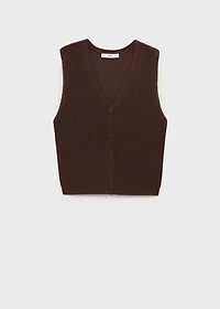 Knitted vest with lace pattern