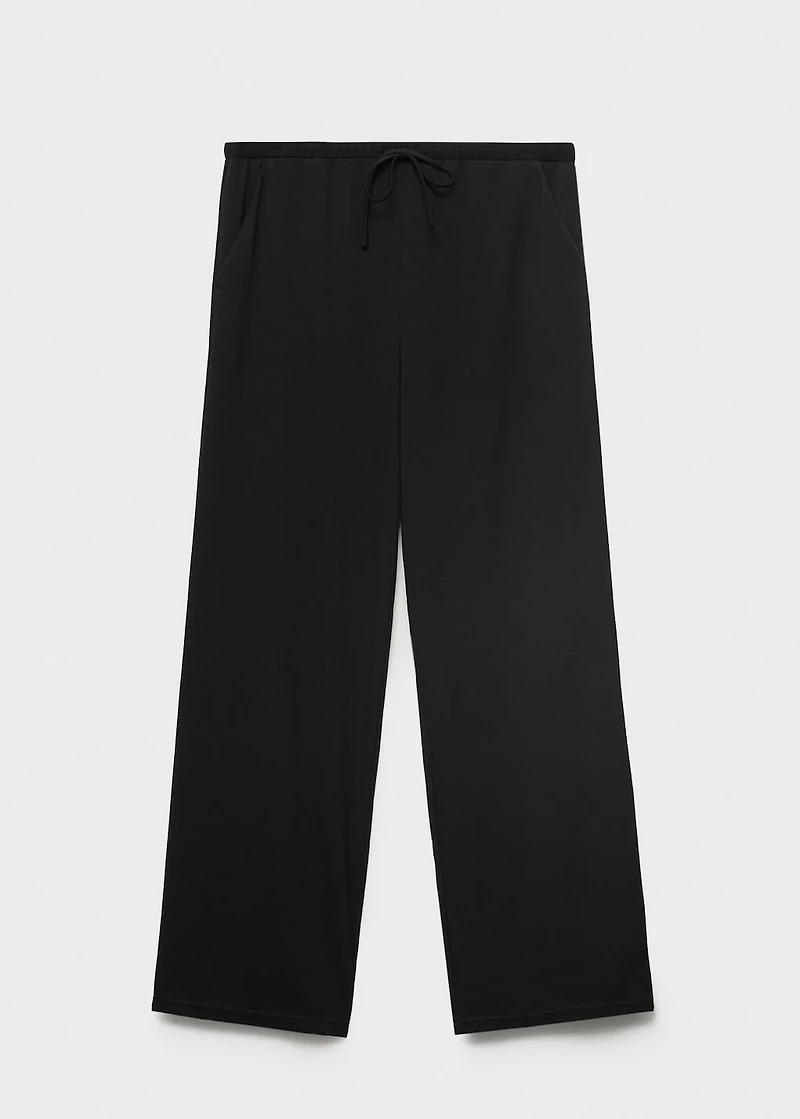 Drawstring straight pants