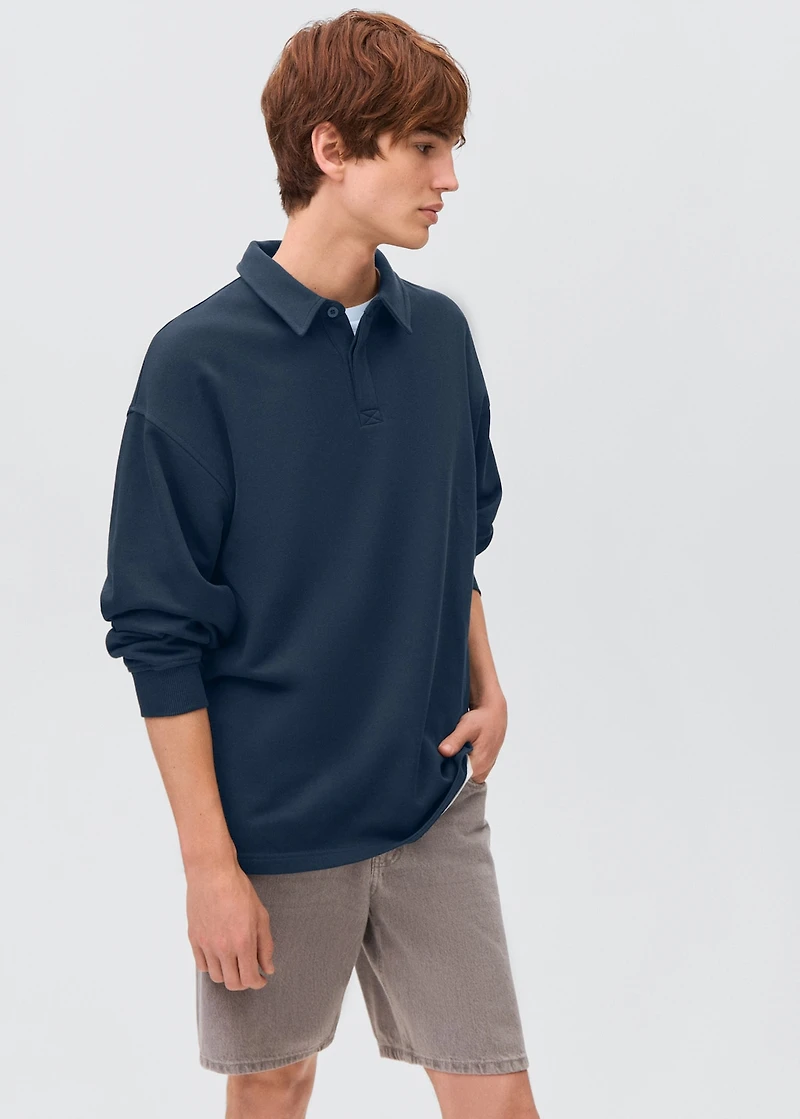 Polo-neck sweatshirt