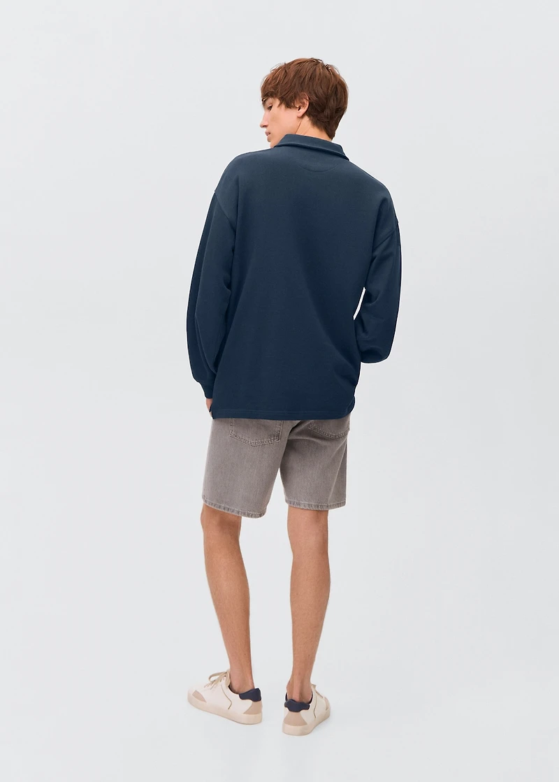 Polo-neck sweatshirt