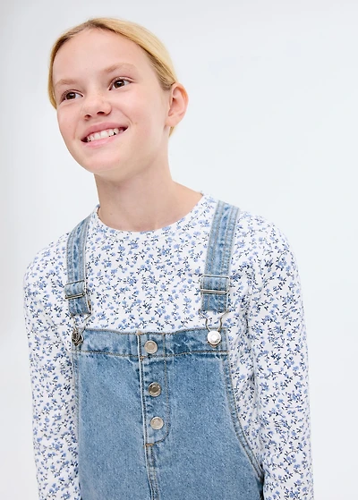 Short denim pinafore