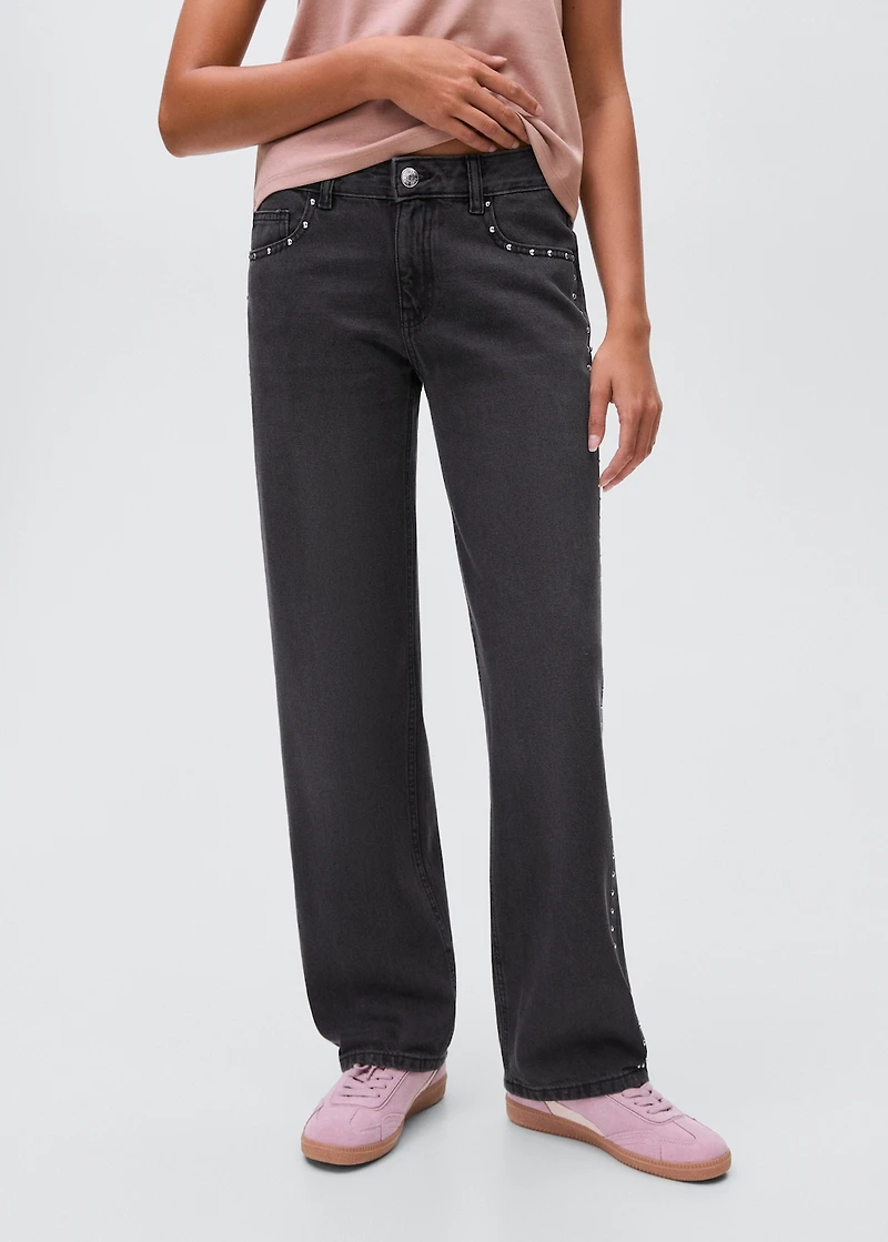 Straight-fit jeans with studs