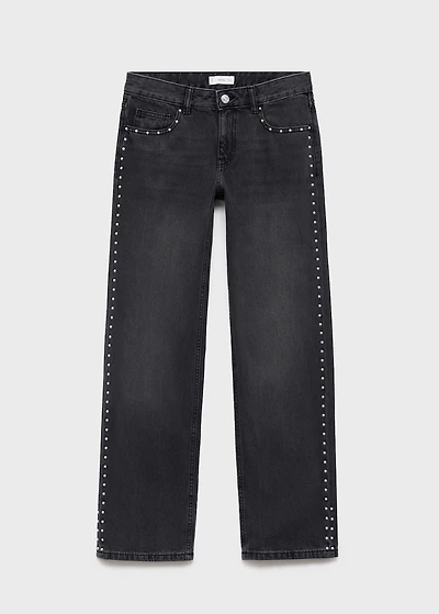 Straight-fit jeans with studs