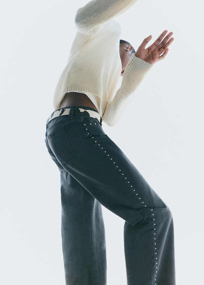 Straight-fit jeans with studs