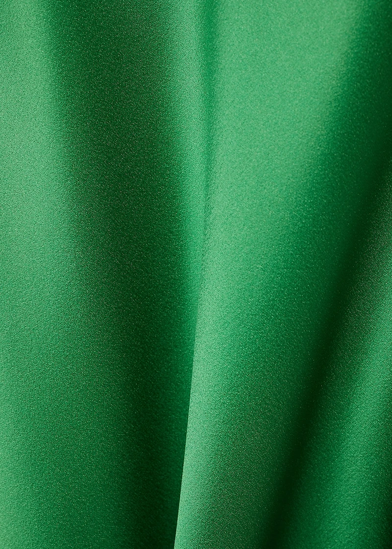 Satin-effect dress with corset neckline