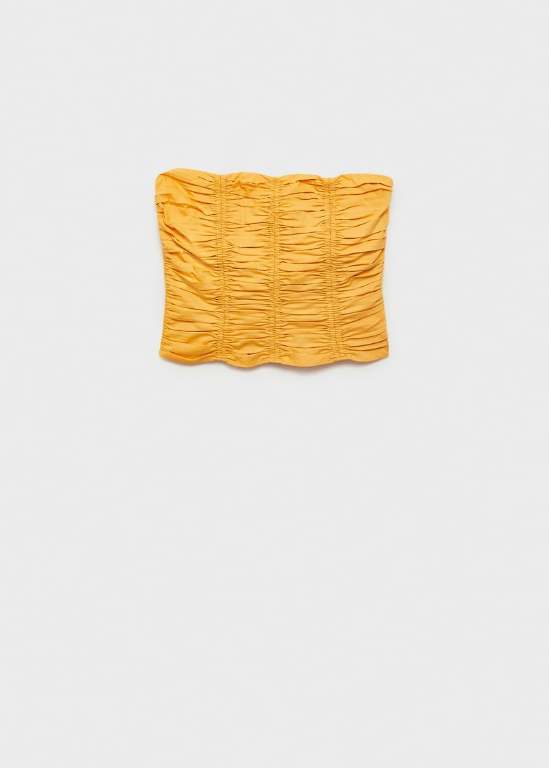 Ruched strapless top