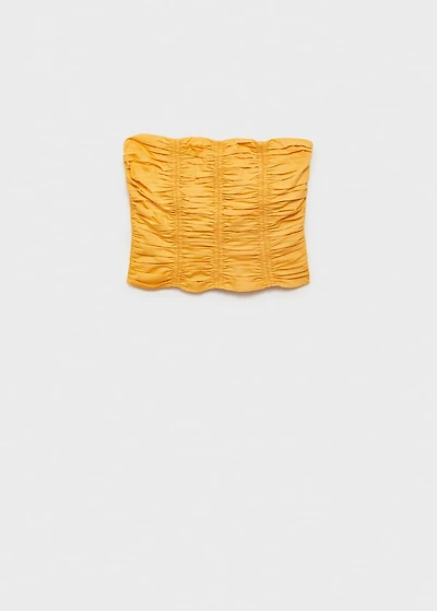 Ruched strapless top