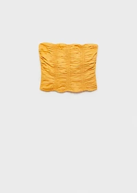 Ruched strapless top