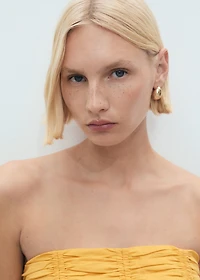 Ruched strapless top