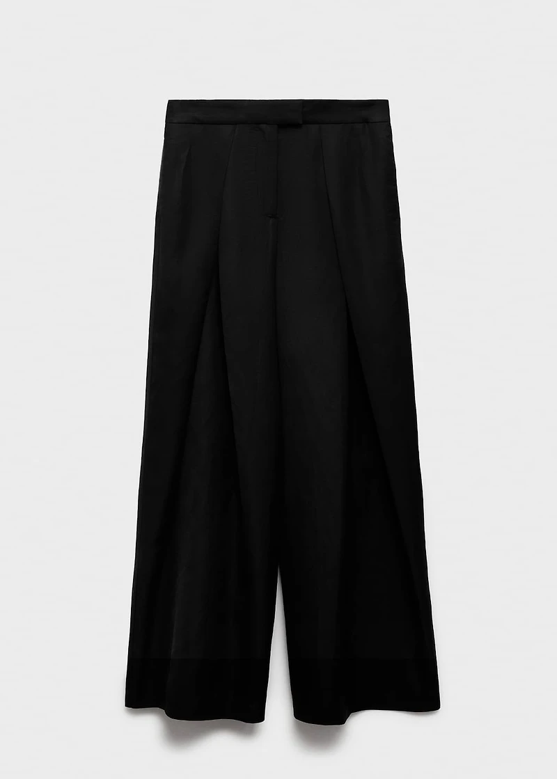 Wide leg pleated pants