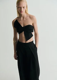 Wide leg pleated pants