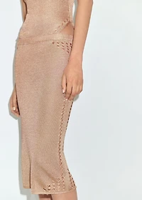 Lurex pencil skirt with lace details