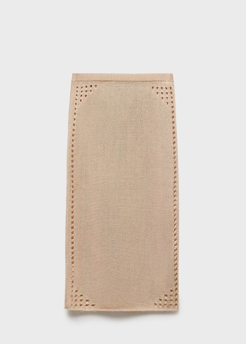 Lurex pencil skirt with lace details