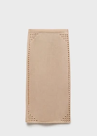 Lurex pencil skirt with lace details