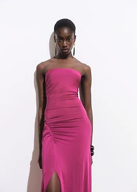 Draped strapless dress