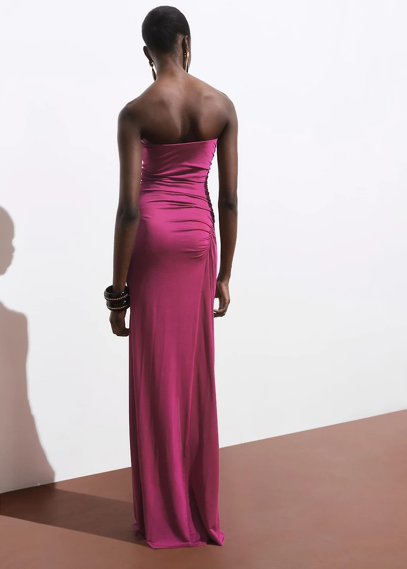 Draped strapless dress