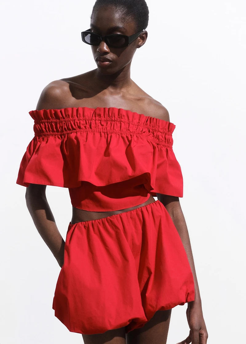 Strapless top with ruffle