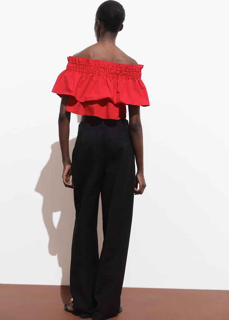 Strapless top with ruffle