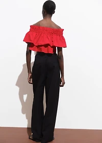 Strapless top with ruffle