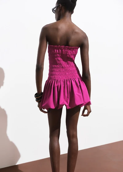 Short gathered balloon dress