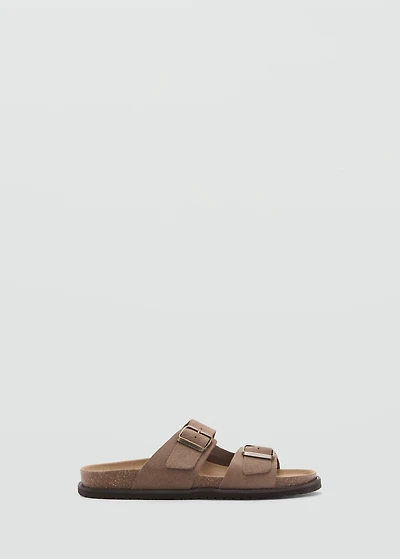 Buckles leather sandal