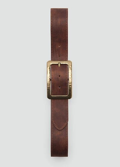 Textured square buckle belt