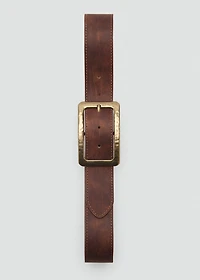 Textured square buckle belt