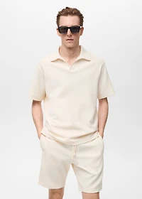 Regular-fit textured polo shirt
