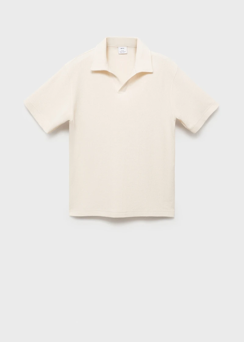 Regular-fit textured polo shirt