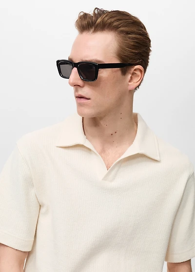 Regular-fit textured polo shirt